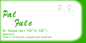 pal fule business card